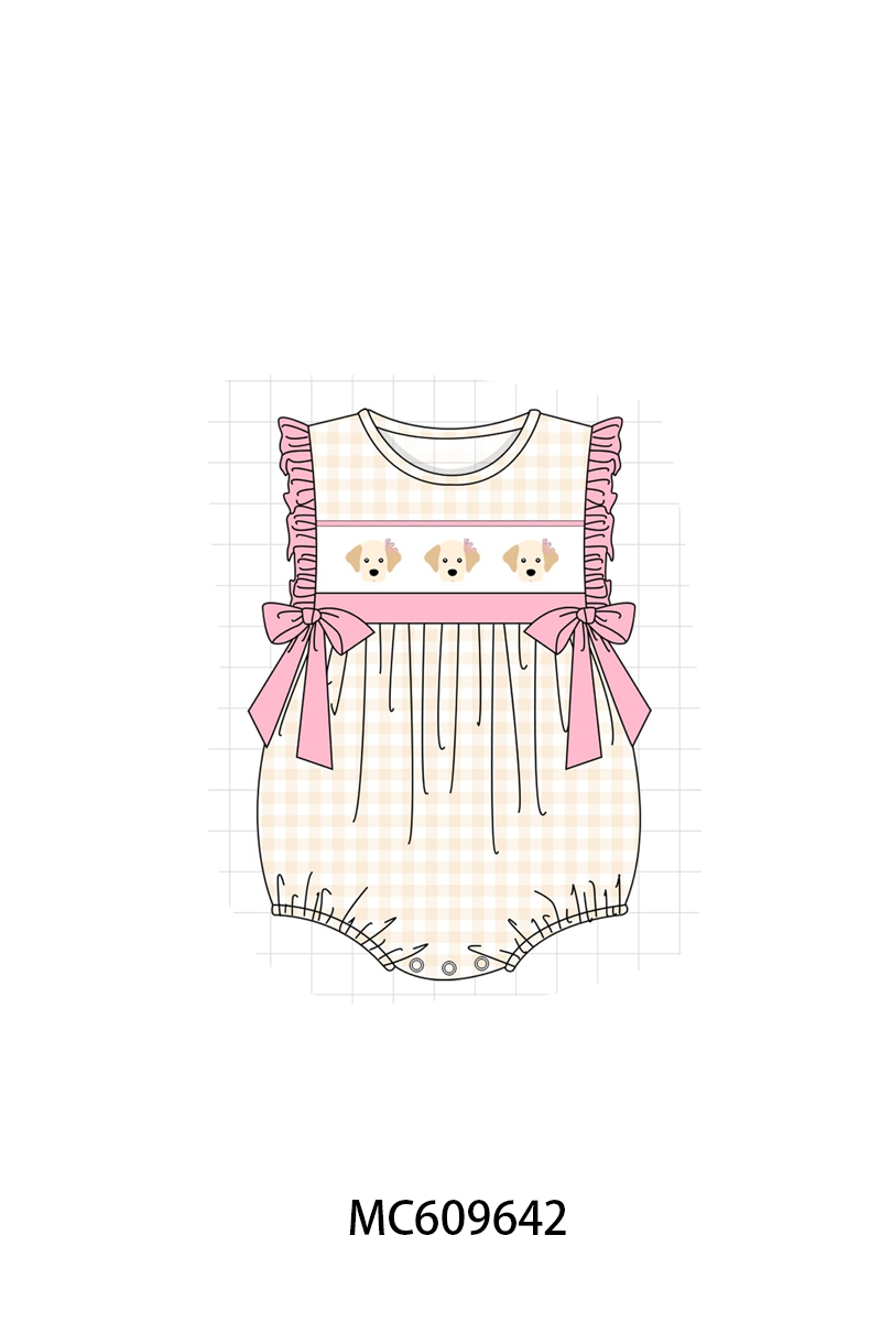PO37: Pink&Blue Puppy Embroidery Gingham Collection (ETA March)