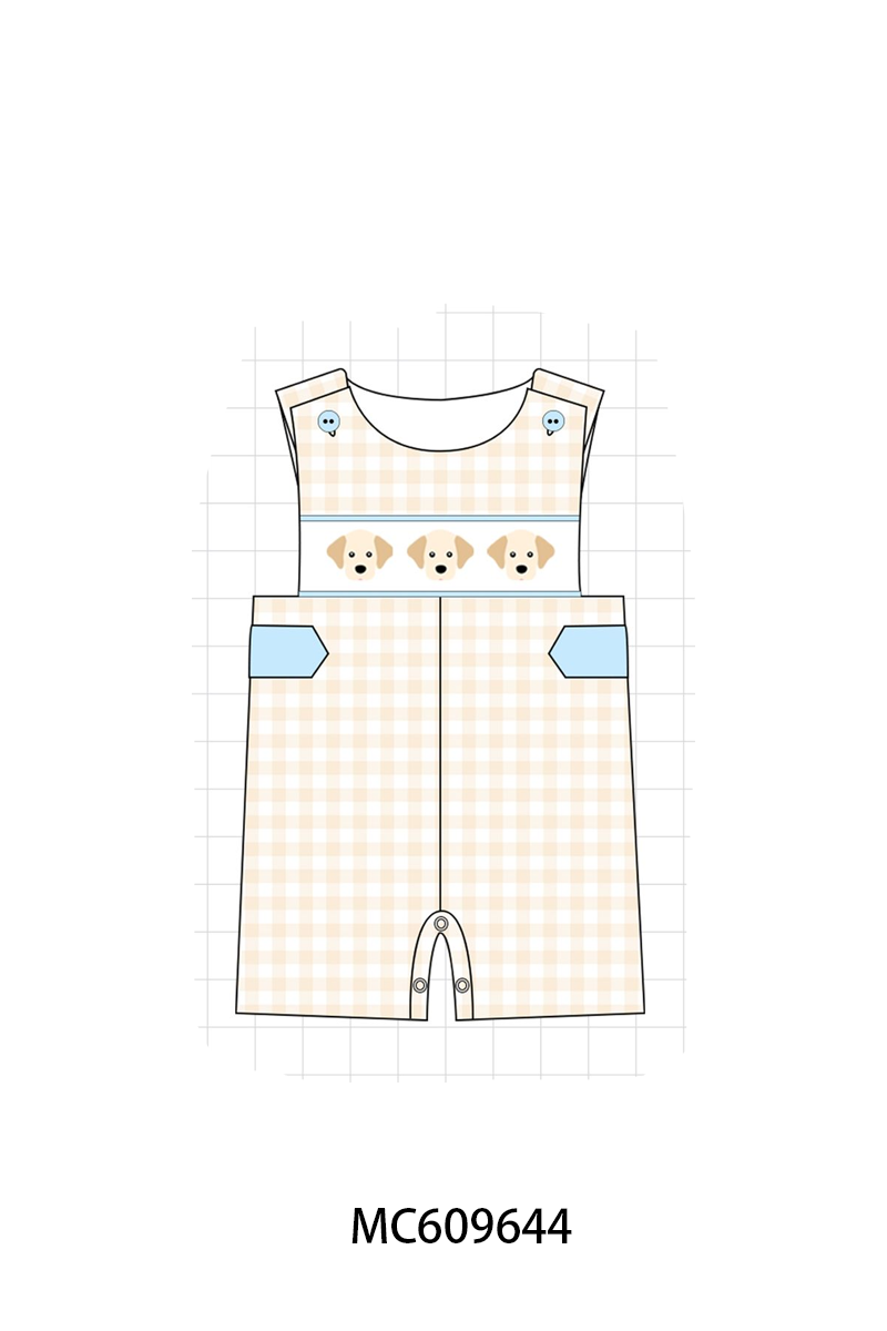 PO37: Pink&Blue Puppy Embroidery Gingham Collection (ETA March)