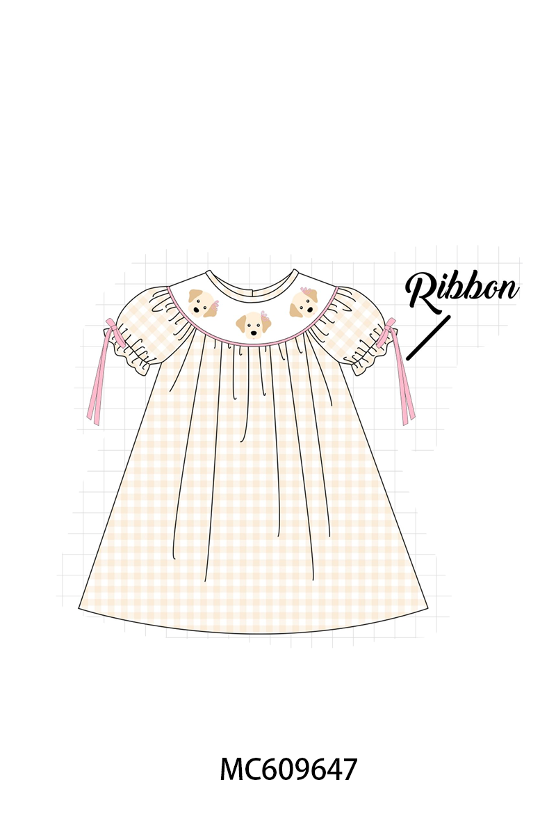 PO37: Pink&Blue Puppy Embroidery Gingham Collection (ETA March)