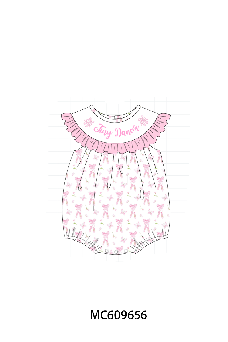 PO37: Pink Ballet Shoes Embroidery Ruffle Collection (ETA March)