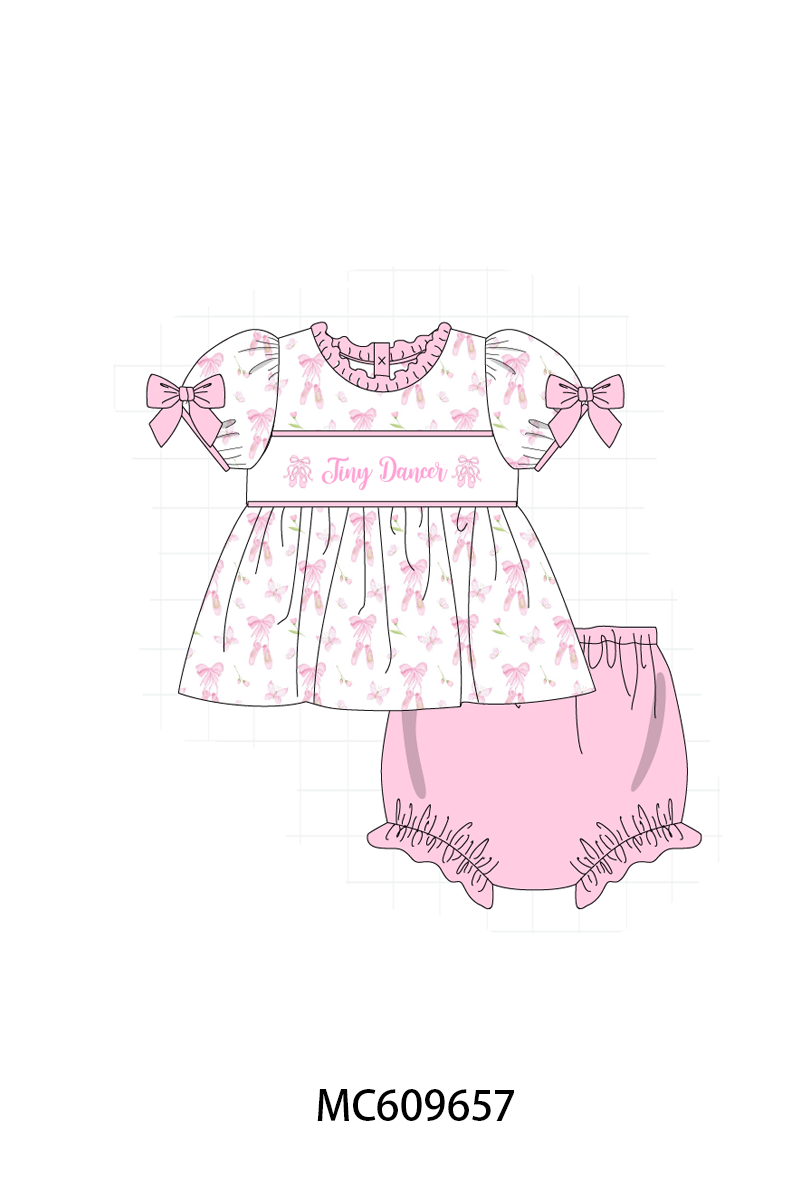PO37: Pink Ballet Shoes Embroidery Ruffle Collection (ETA March)