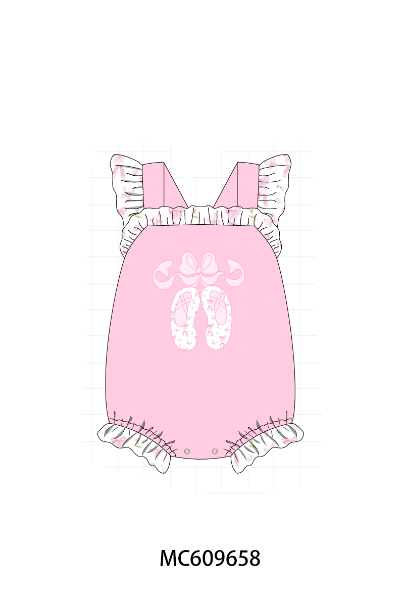 PO37: Pink Ballet Shoes Embroidery Ruffle Collection (ETA March)
