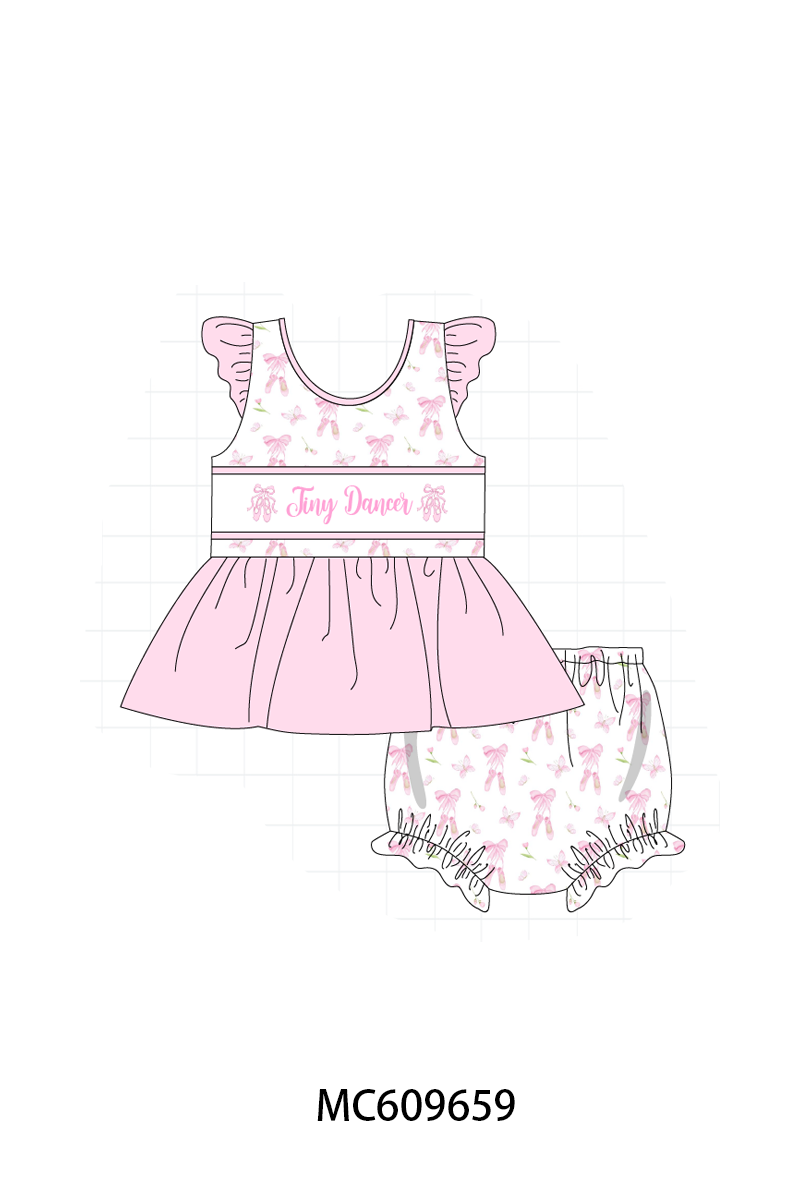 PO37: Pink Ballet Shoes Embroidery Ruffle Collection (ETA March)