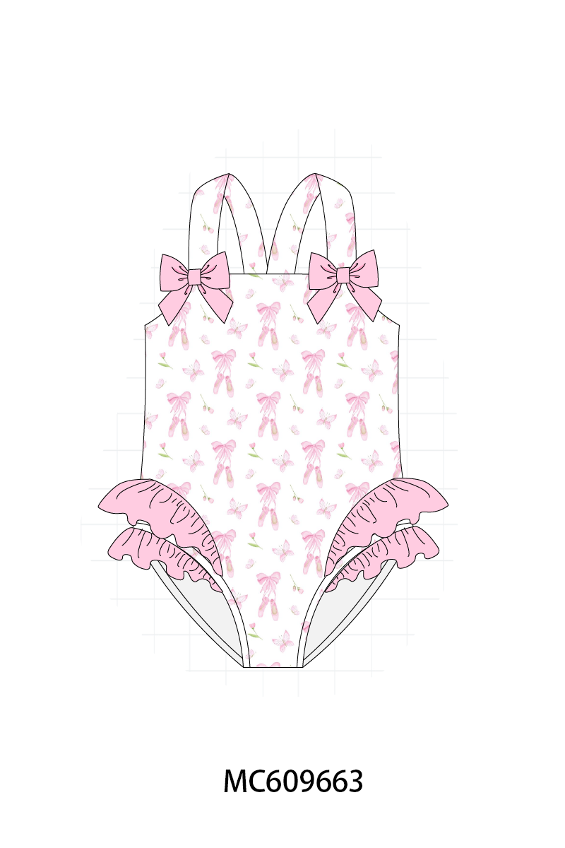 PO37: Pink Ballet Shoes Embroidery Ruffle Collection (ETA March)