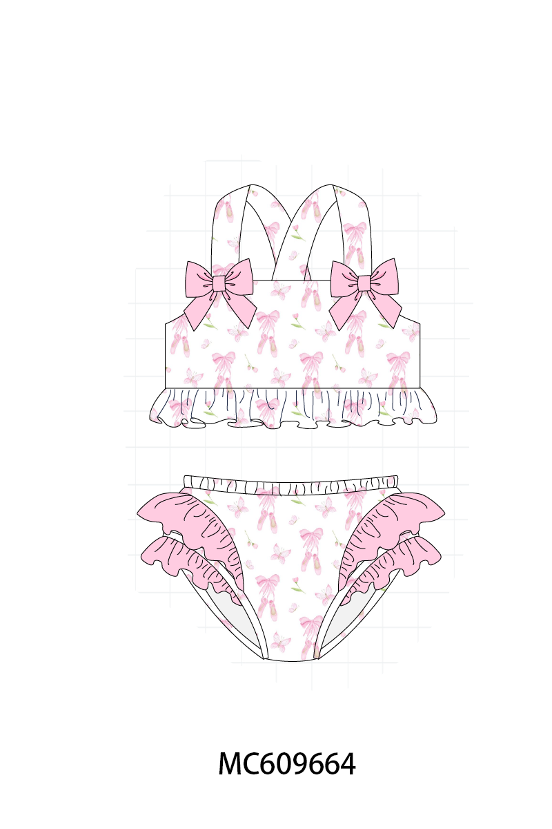 PO37: Pink Ballet Shoes Embroidery Ruffle Collection (ETA March)