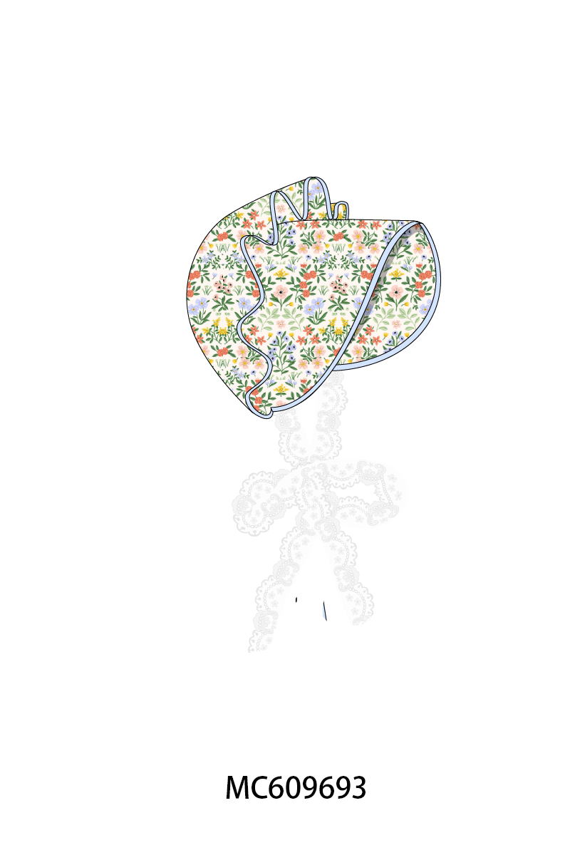 PO37: Blue Floral Print Ruffle Collection (ETA March)