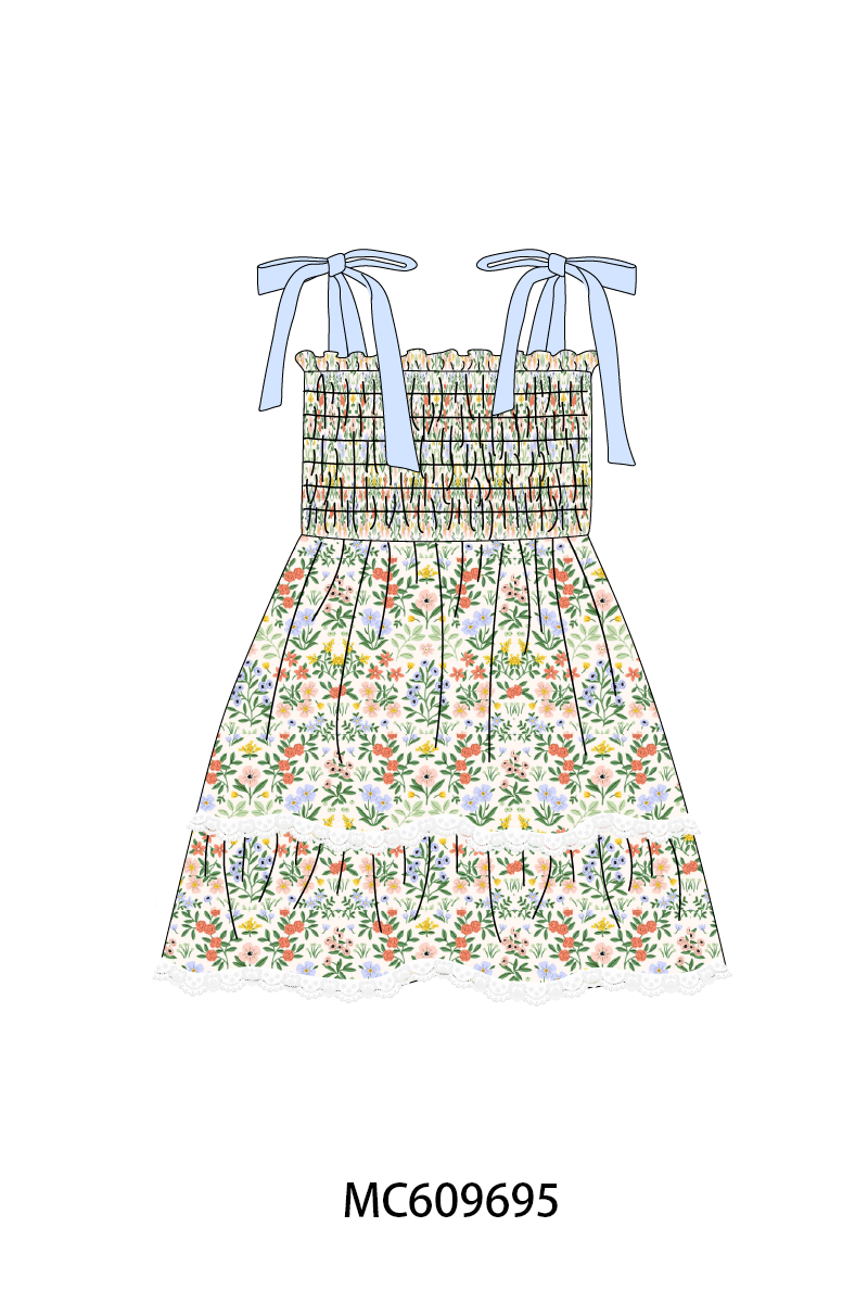 PO37: Blue Floral Print Ruffle Collection (ETA March)