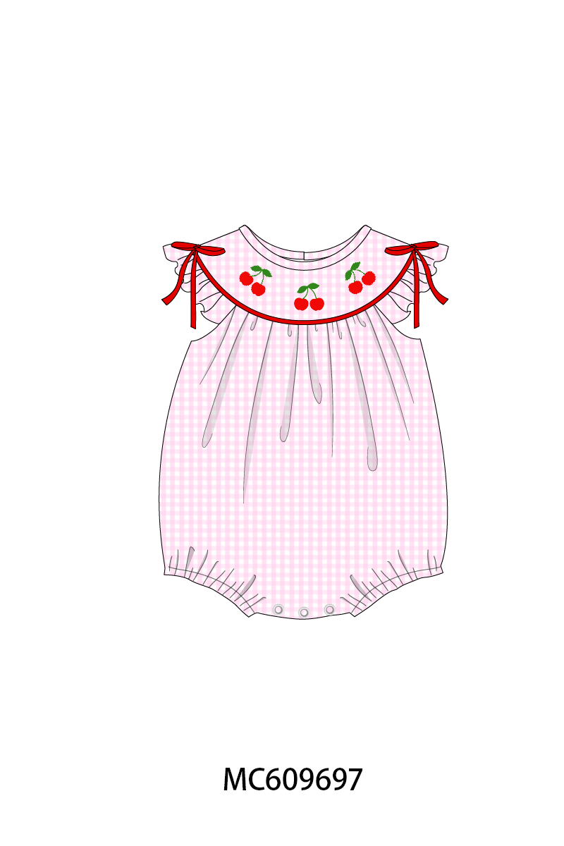 PO37: Pink Cherry Embroidery Gingham Collection (ETA March)