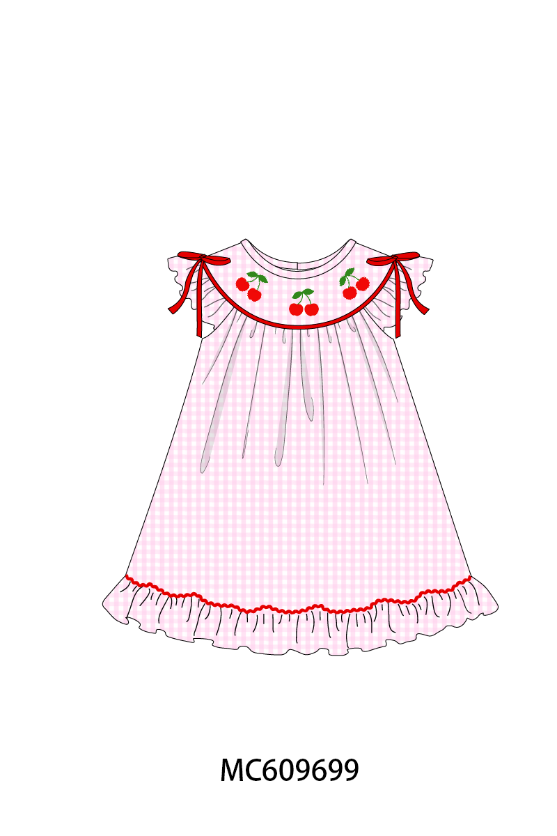 PO37: Pink Cherry Embroidery Gingham Collection (ETA March)