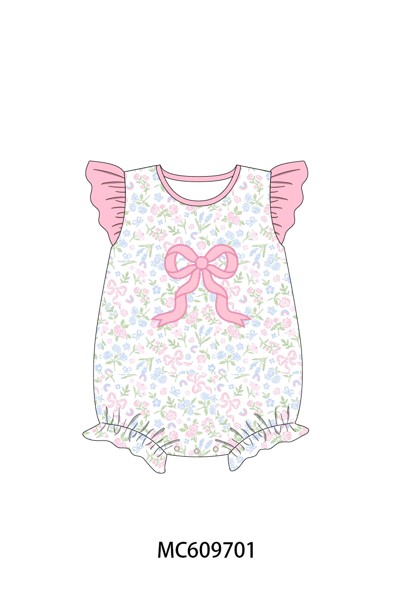 PO37: Pink Bow Applique Floral Collection (ETA March)