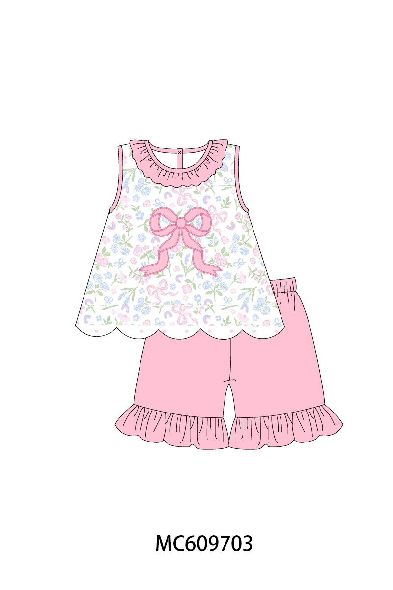 PO37: Pink Bow Applique Floral Collection (ETA March)