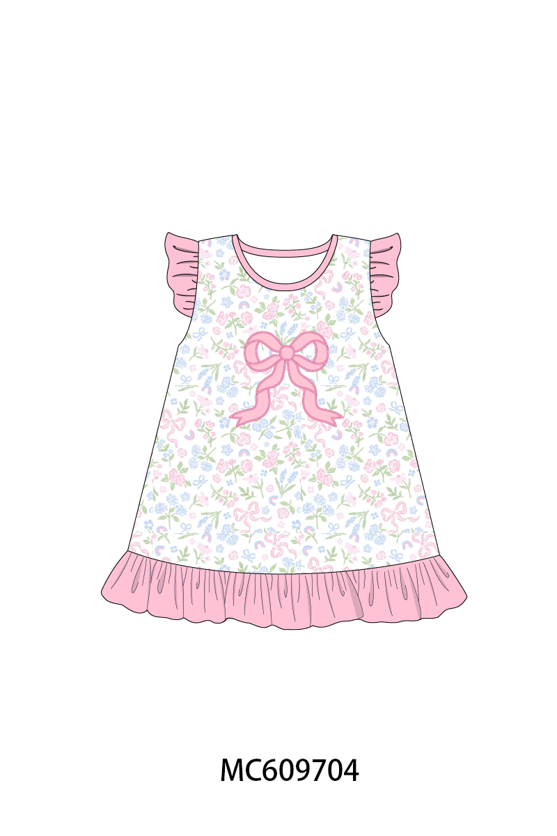 PO37: Pink Bow Applique Floral Collection (ETA March)