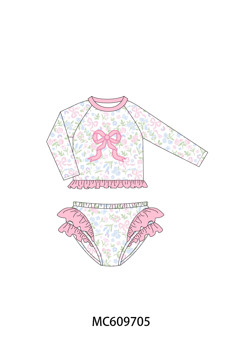 PO37: Pink Bow Applique Floral Collection (ETA March)