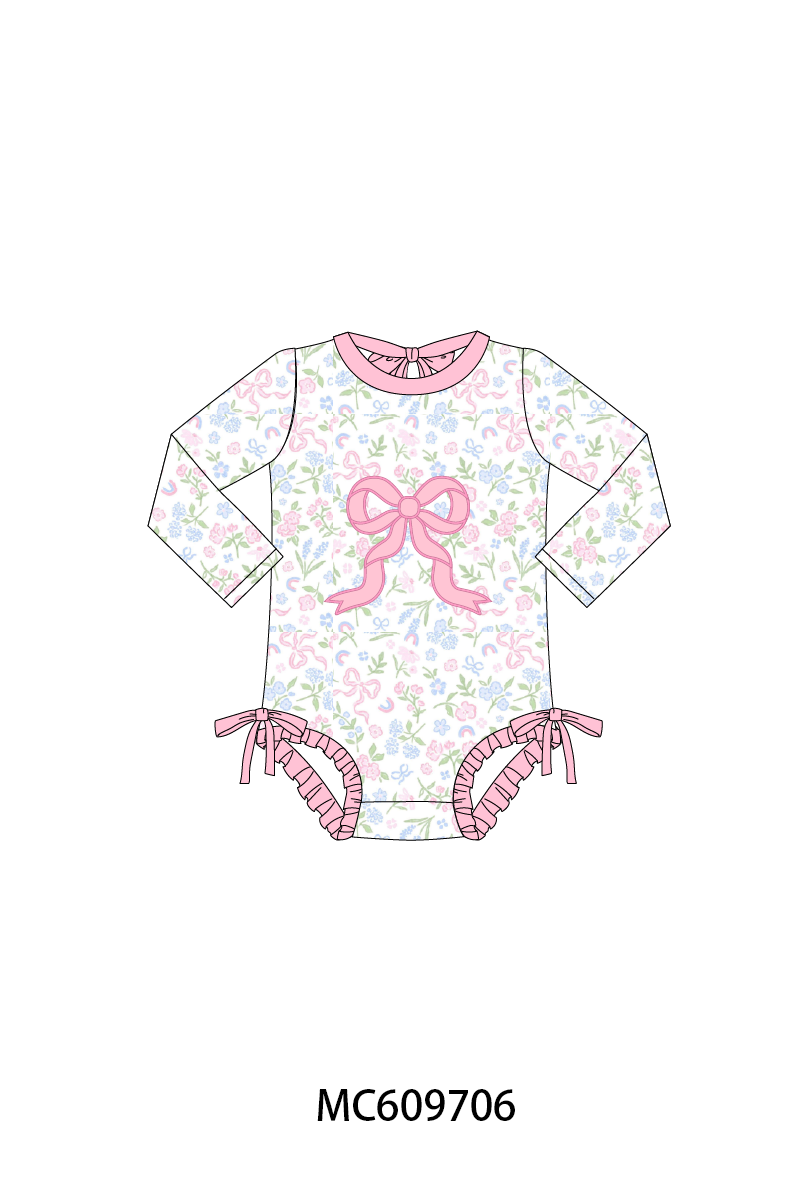 PO37: Pink Bow Applique Floral Collection (ETA March)