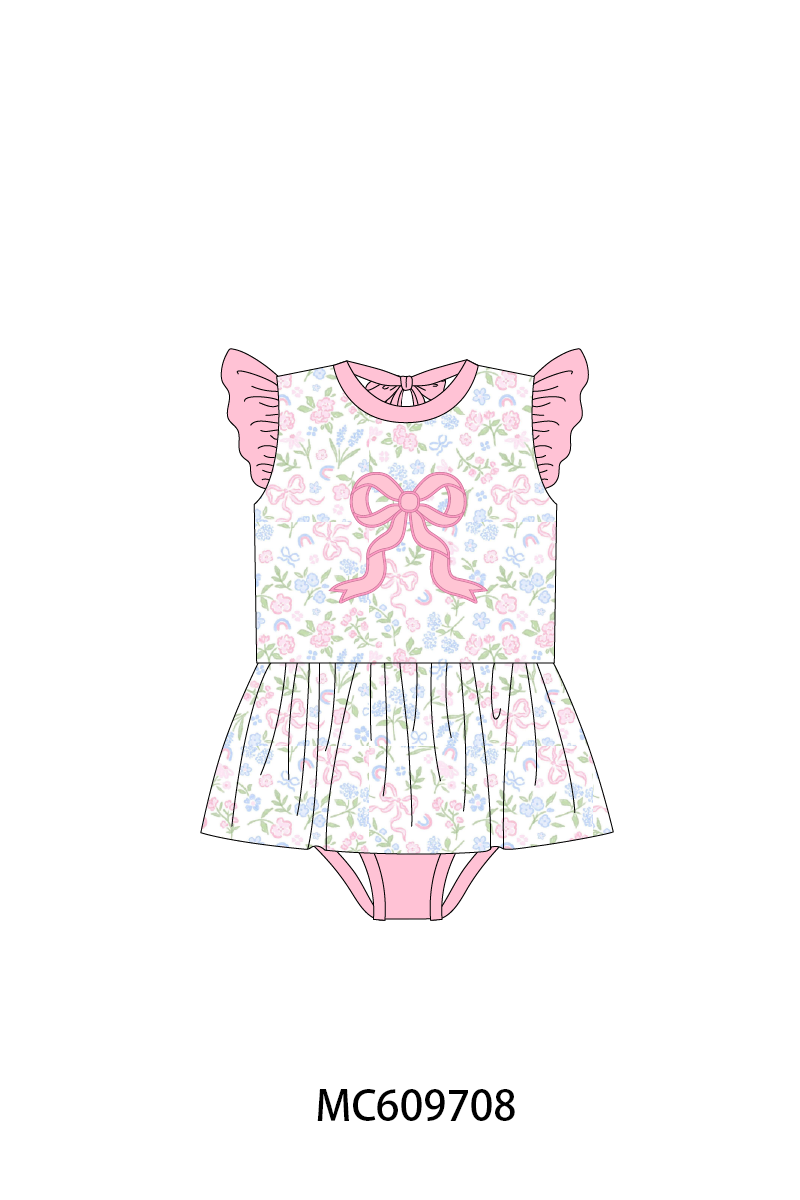 PO37: Pink Bow Applique Floral Collection (ETA March)