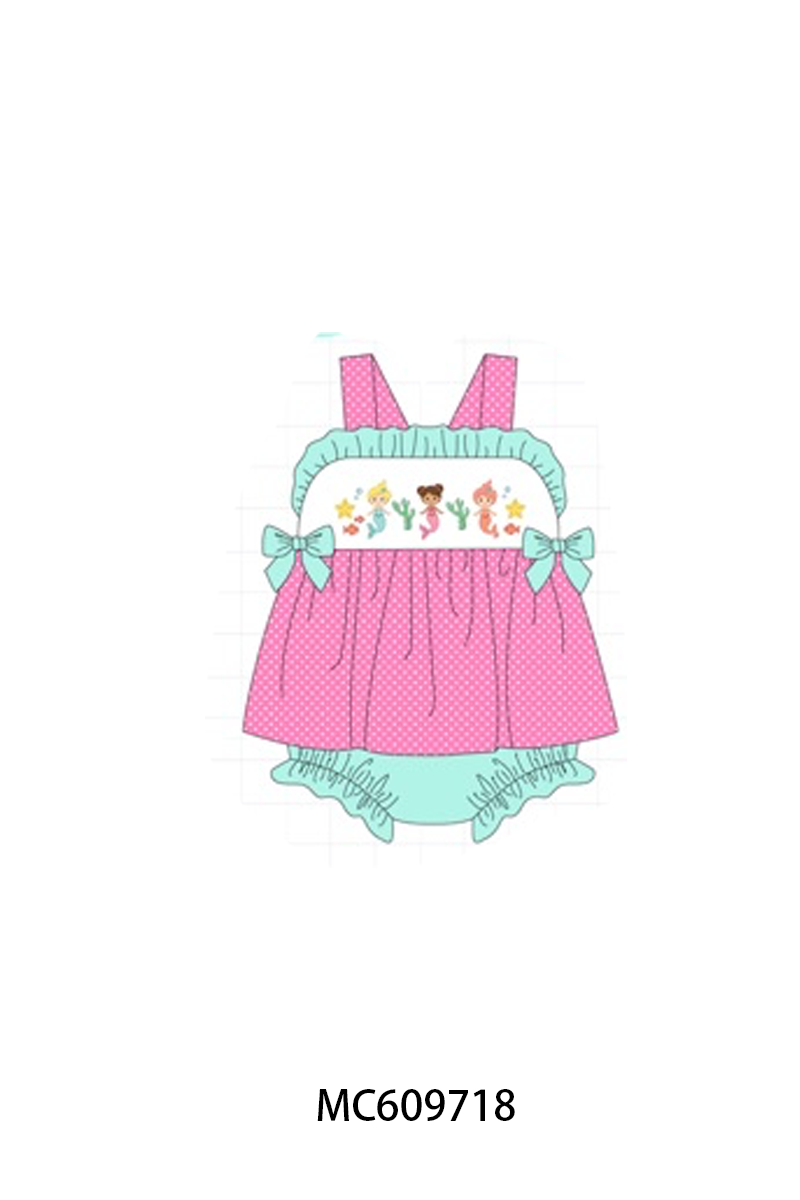PO37: Pink Mermaid Embroidery Ruffle Collection (ETA March)