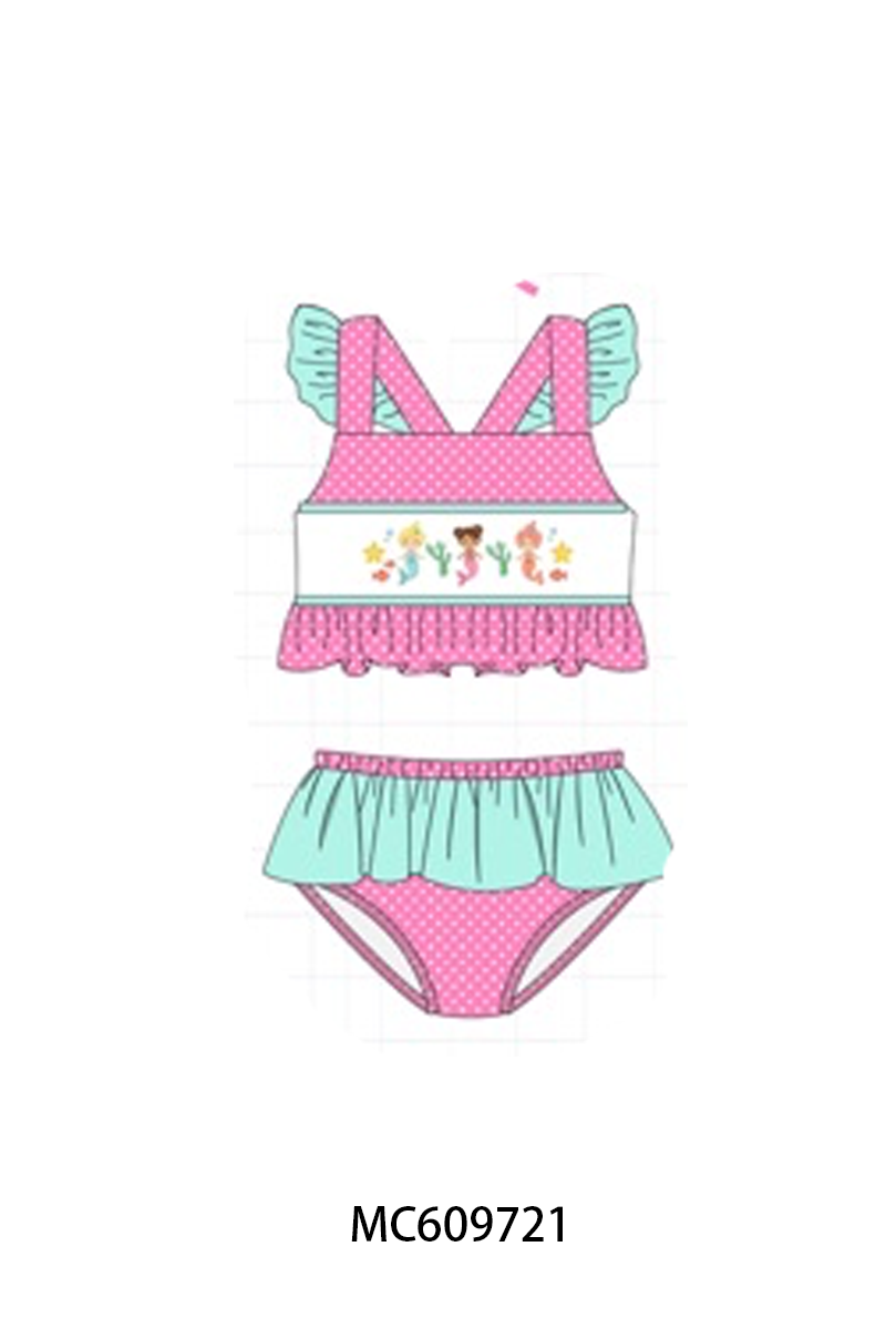 PO37: Pink Mermaid Embroidery Ruffle Collection (ETA March)