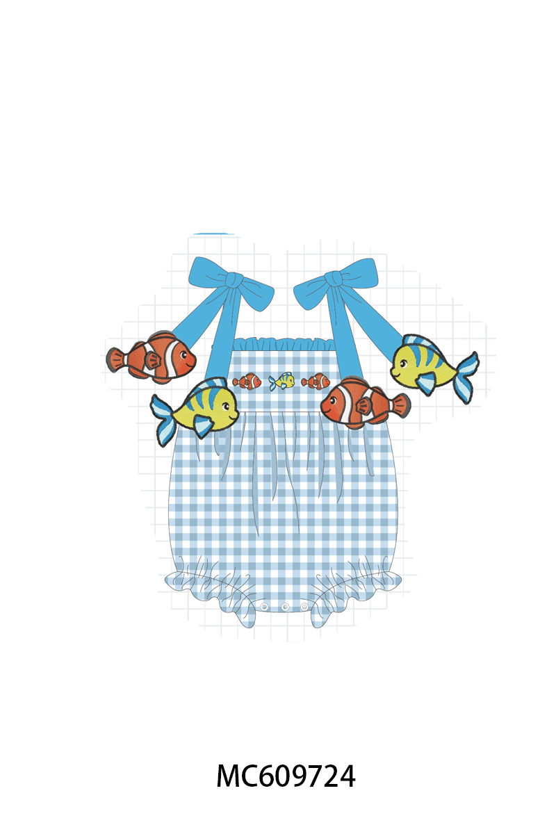 PO37: Blue Fish Embroidery Gingham Collection (ETA March)