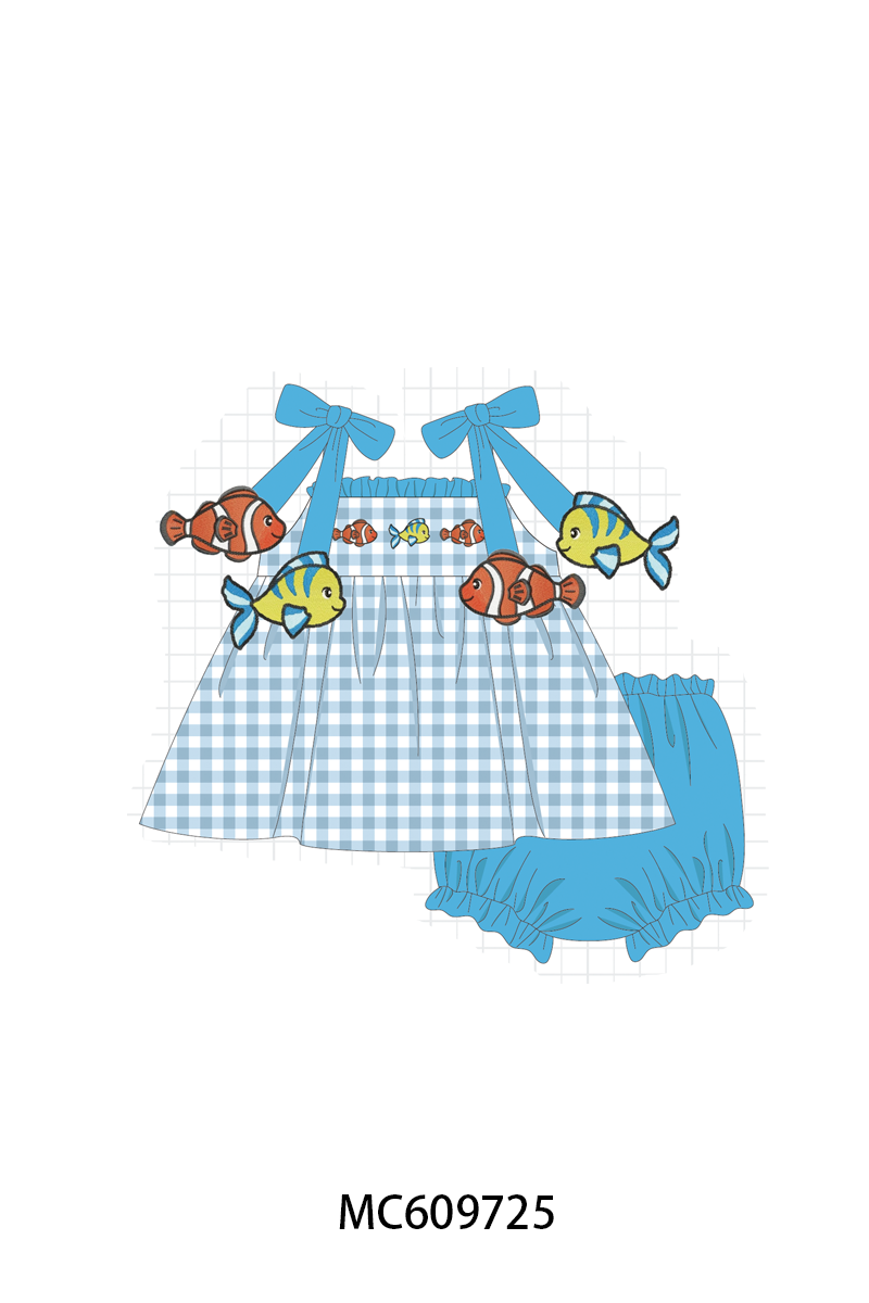PO37: Blue Fish Embroidery Gingham Collection (ETA March)