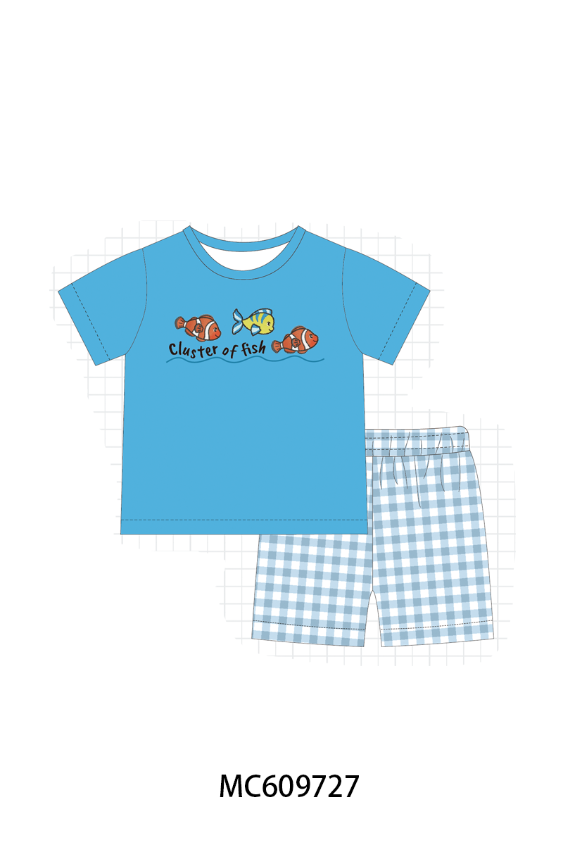 PO37: Blue Fish Embroidery Gingham Collection (ETA March)