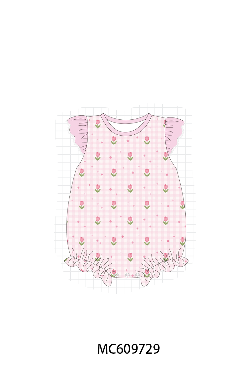 PO37: Pink Floral Gingham Ruffle Collection (ETA March)