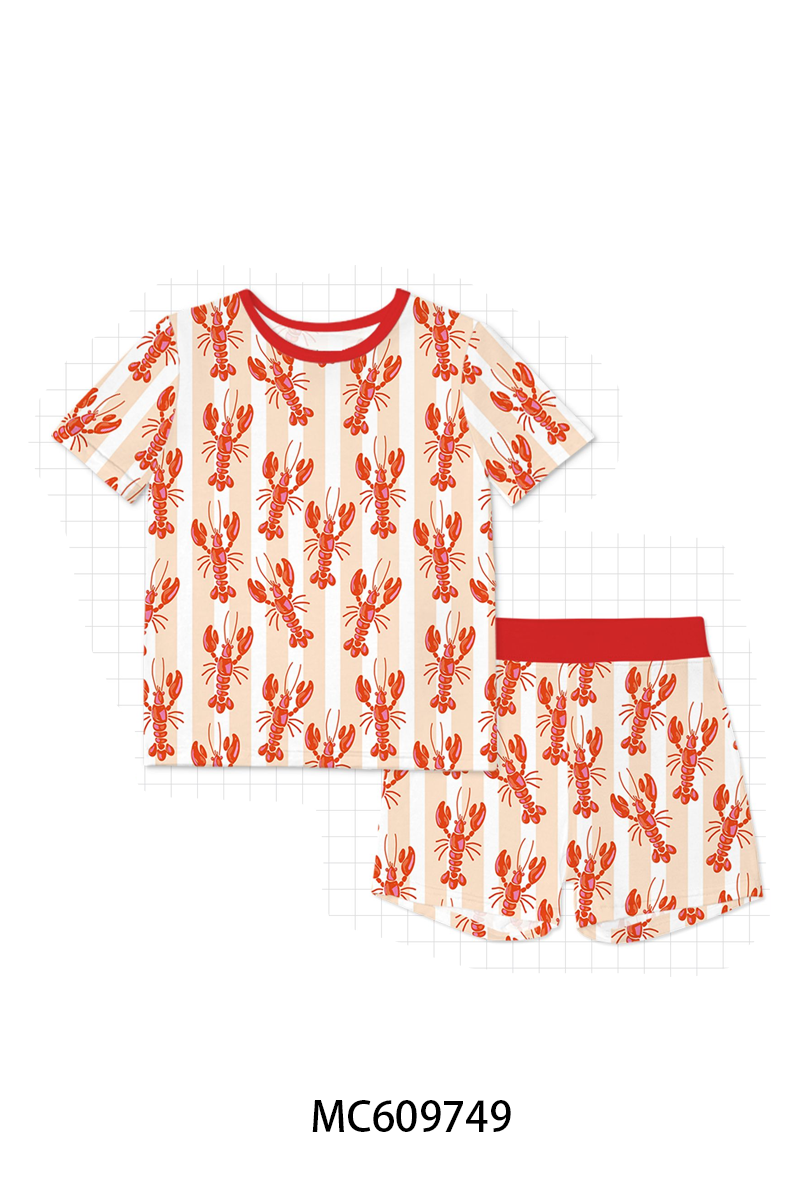 PO37: Red Lobster Print Bamboo Collection (ETA March)