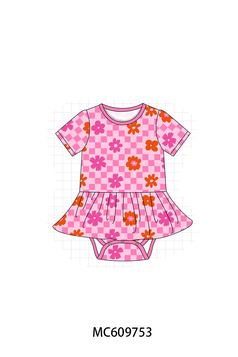 PO37: Magenta Floral Checkered Bamboo Collection (ETA March)