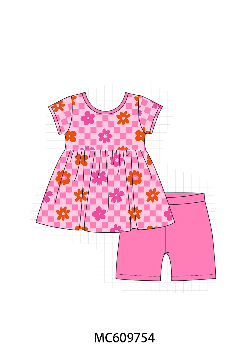 PO37: Magenta Floral Checkered Bamboo Collection (ETA March)