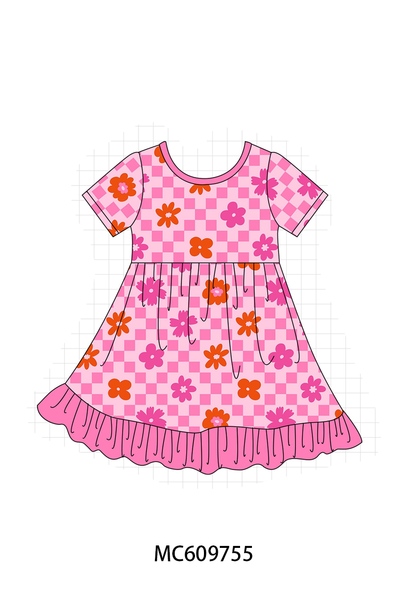 PO37: Magenta Floral Checkered Bamboo Collection (ETA March)