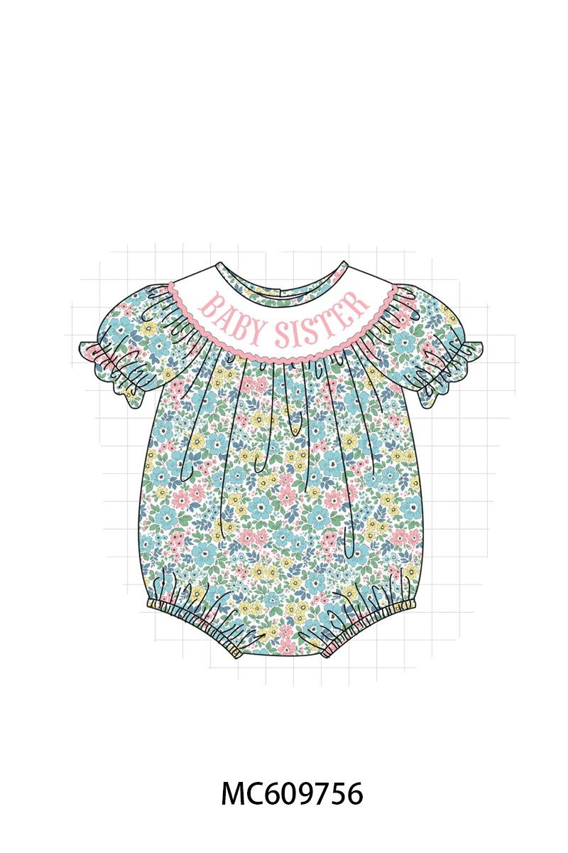 PO37: Blue Floral Baby Sister Embroidery Collection (ETA March)