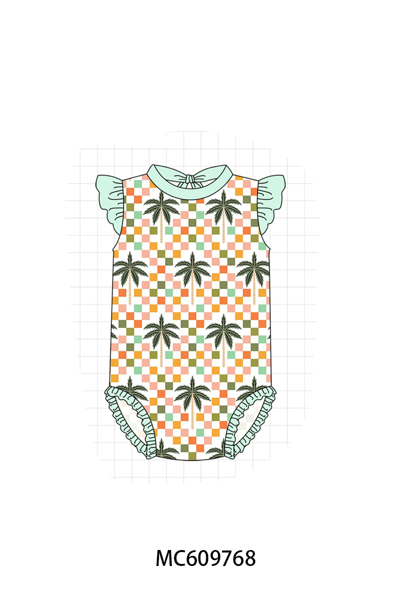 PO37: Tropical Palm Checkered Swimsuit Collection (ETA March)