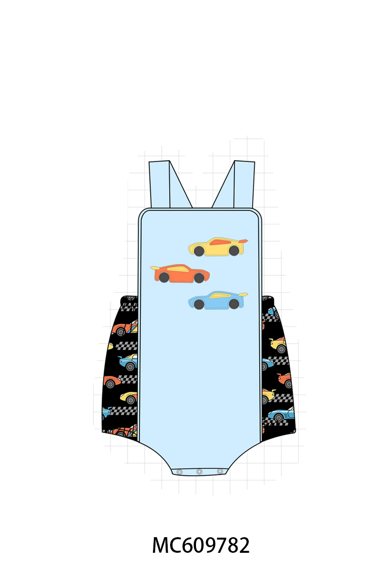 PO37: Blue Race Car Applique Collection (ETA March)
