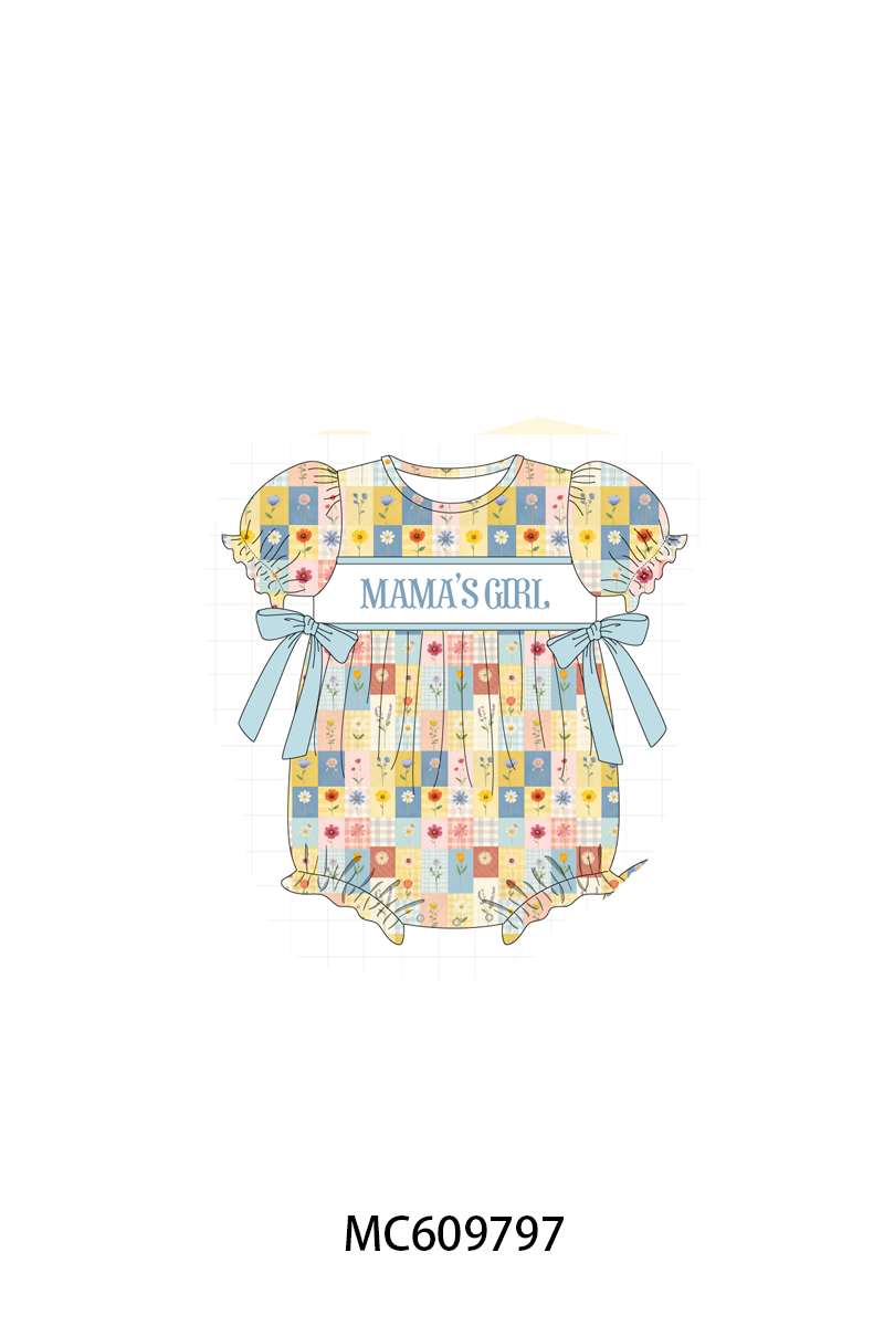 PO37: Teal MAMA'S GIRL Embroidery Gingham Collection (ETA March)