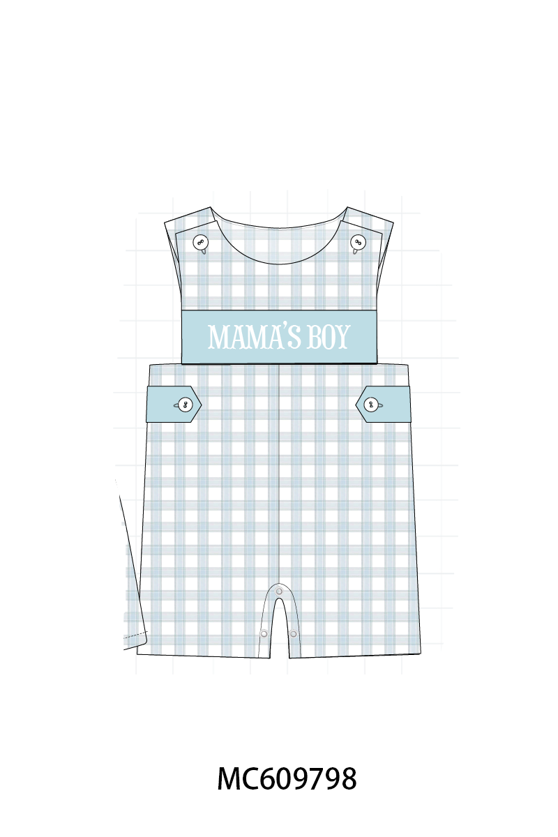 PO37: Teal MAMA'S GIRL Embroidery Gingham Collection (ETA March)