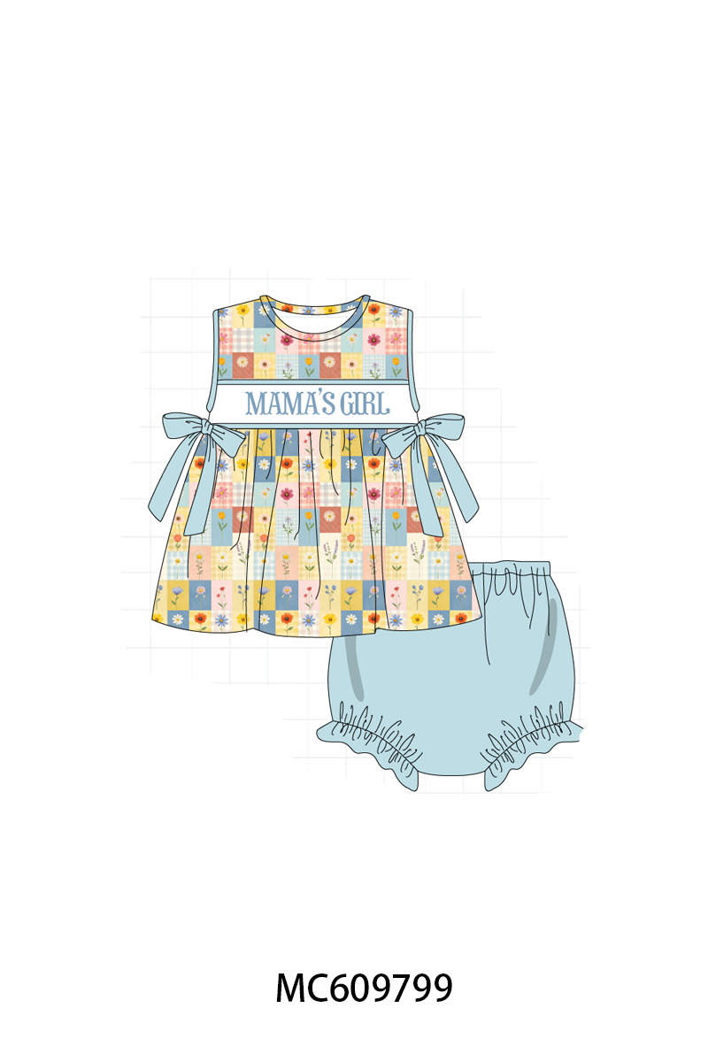 PO37: Teal MAMA'S GIRL Embroidery Gingham Collection (ETA March)