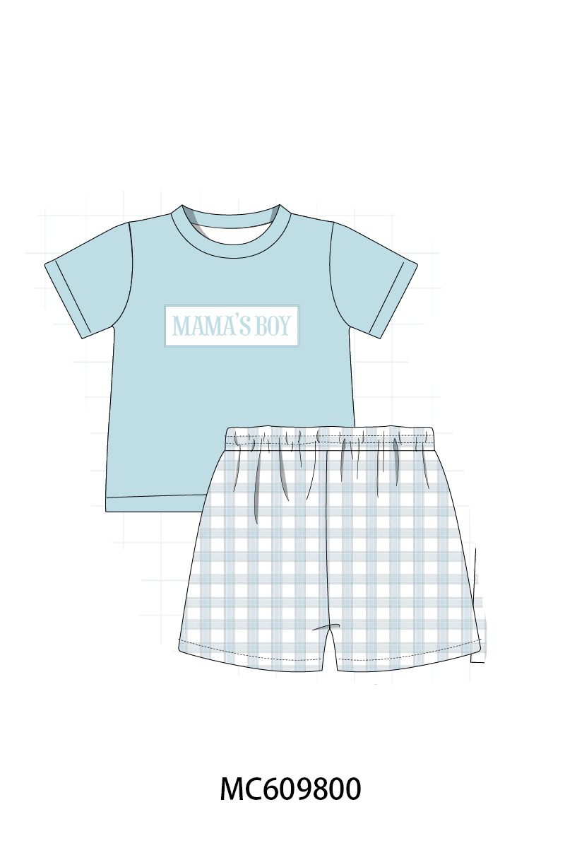 PO37: Teal MAMA'S GIRL Embroidery Gingham Collection (ETA March)