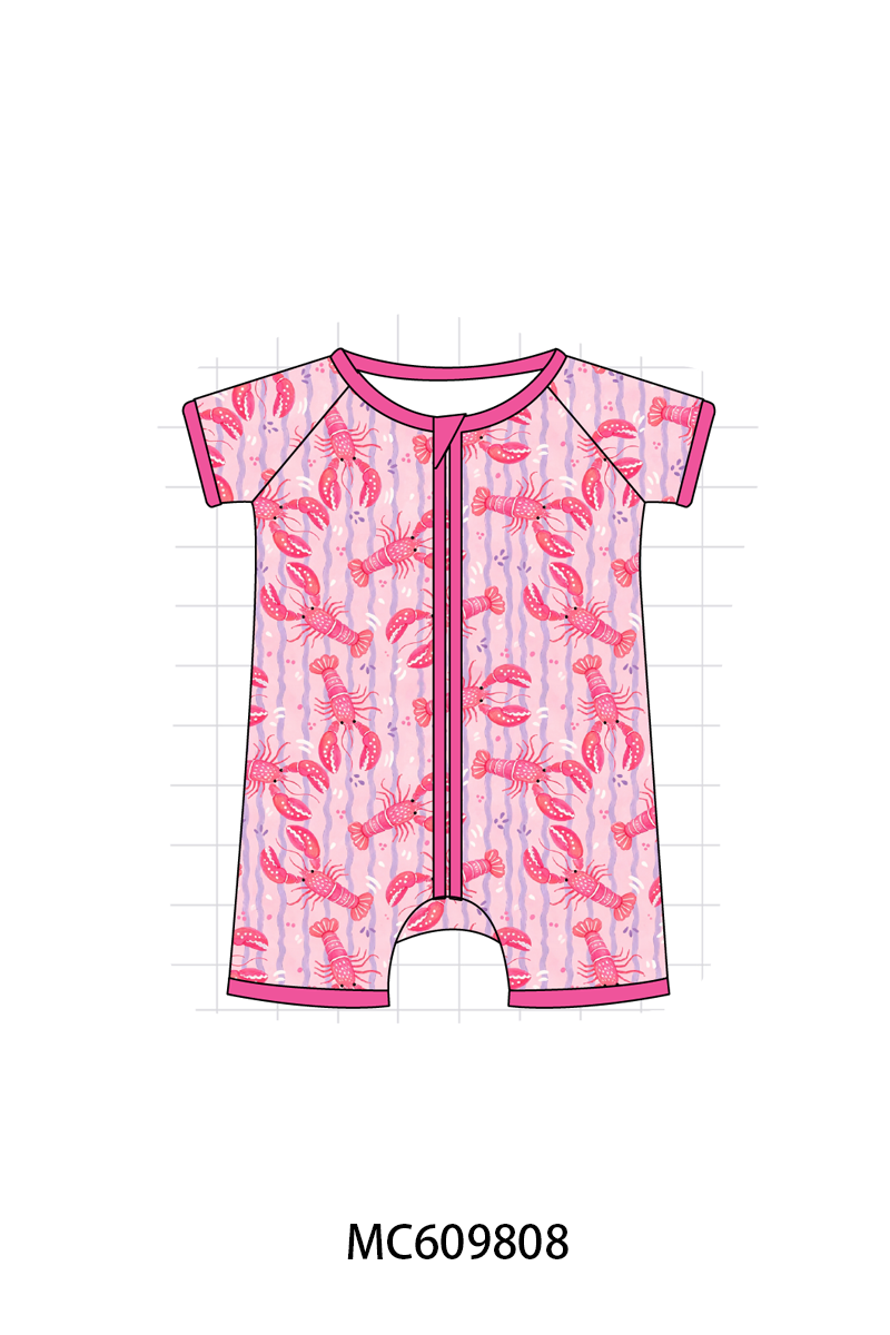 PO37: Magenta Lobster Print Bamboo Collection (ETA March)