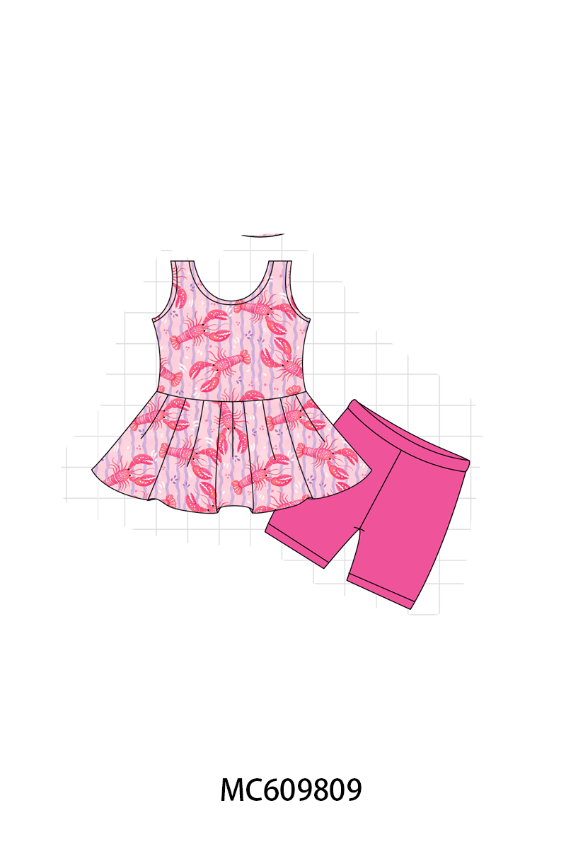 PO37: Magenta Lobster Print Bamboo Collection (ETA March)