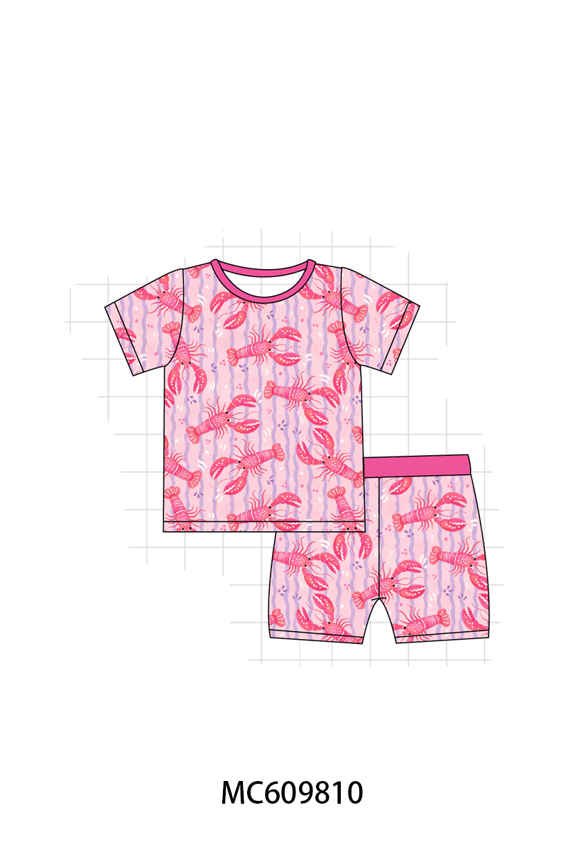 PO37: Magenta Lobster Print Bamboo Collection (ETA March)