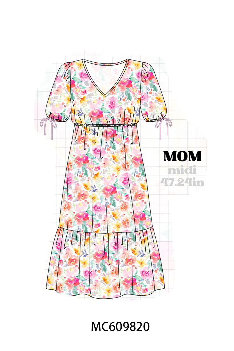 PO37: Pink Floral MAMA'S MINI Embroidery Collection (ETA March)