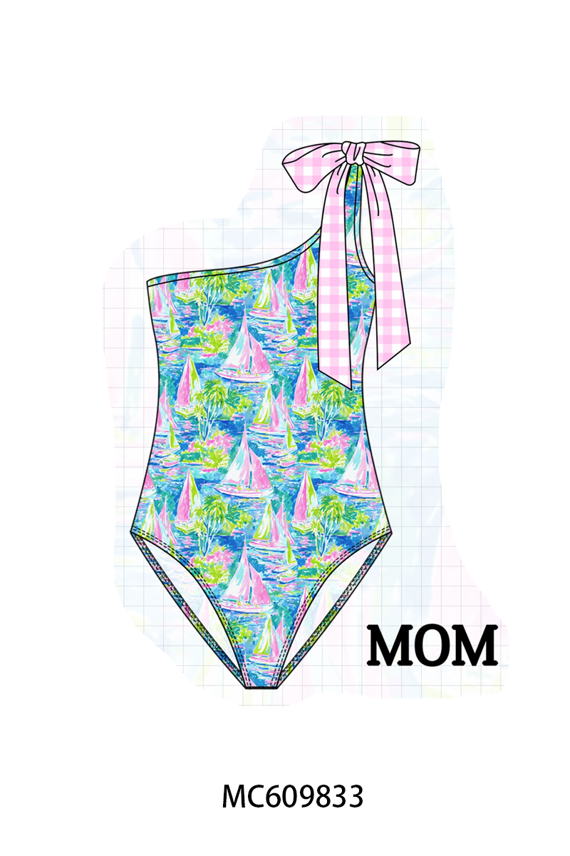 PO37: Blue Sailboat Print Swimsuit Collection (ETA March)