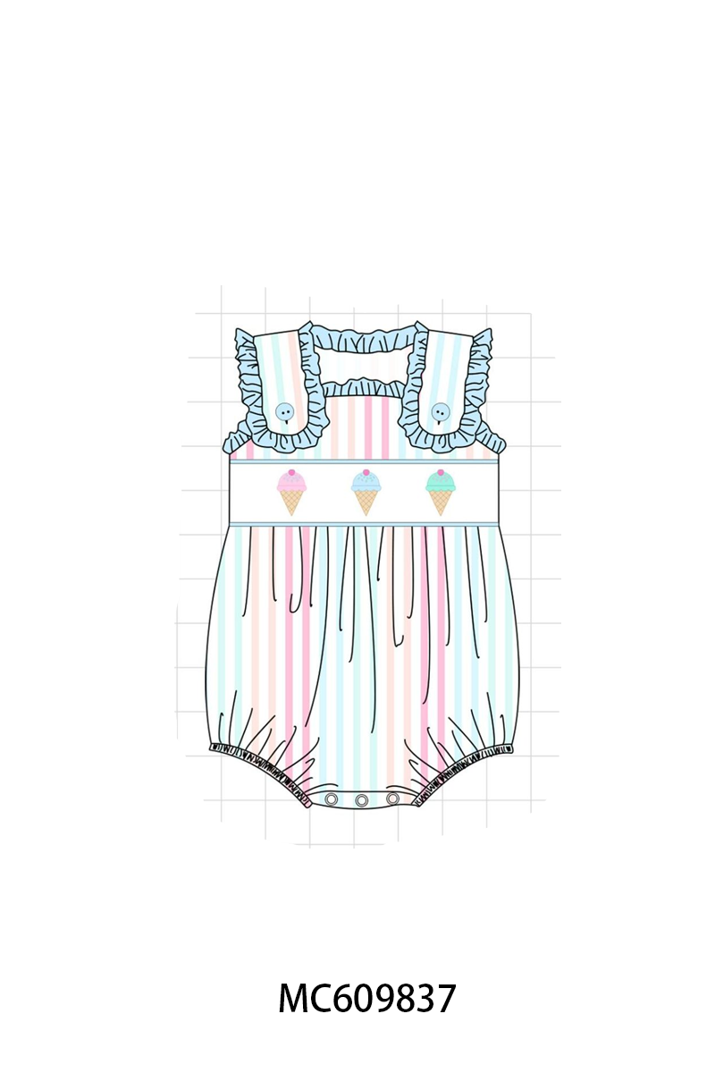 PO37: Multicolored Stripe Ice Cream Embroidery Collection (ETA March)