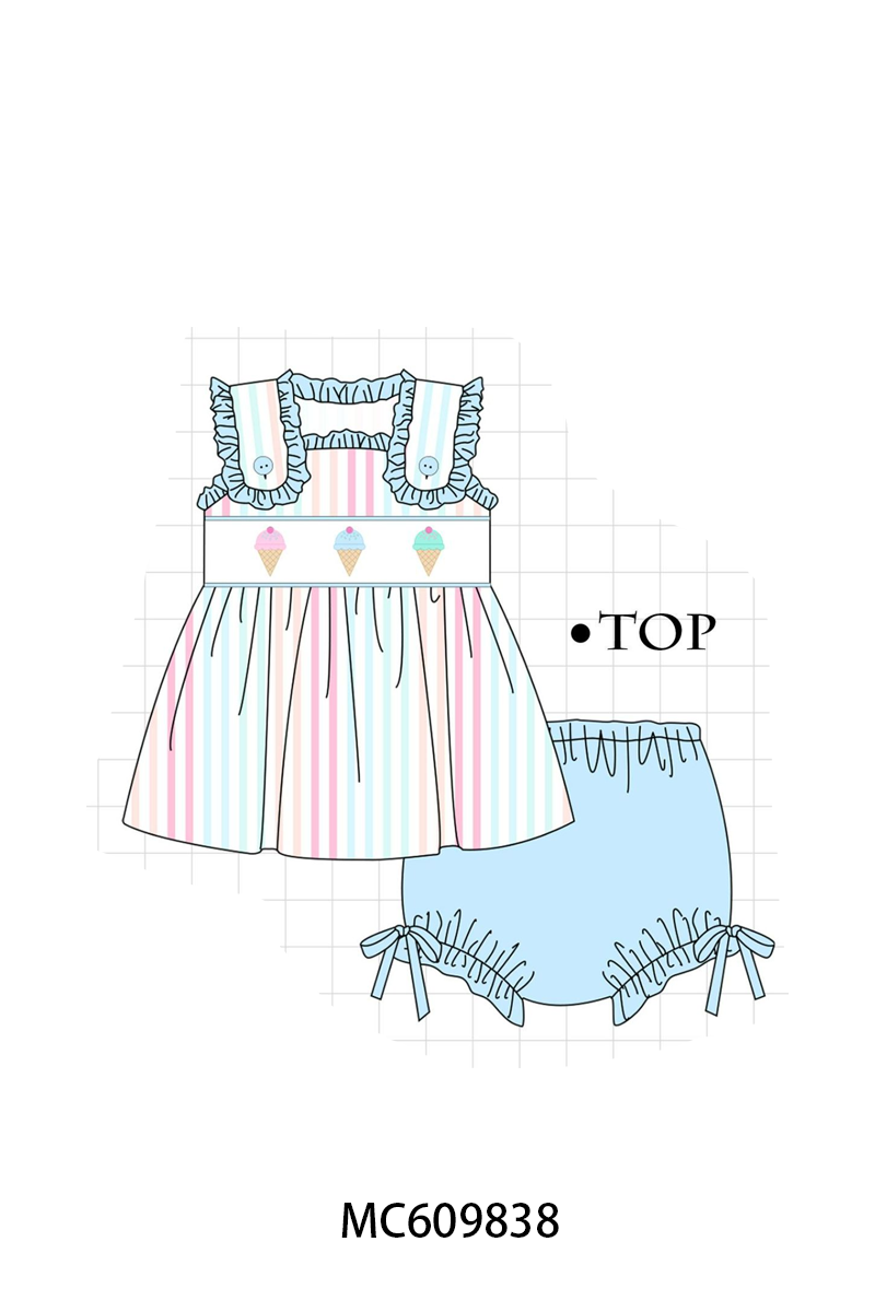 PO37: Multicolored Stripe Ice Cream Embroidery Collection (ETA March)