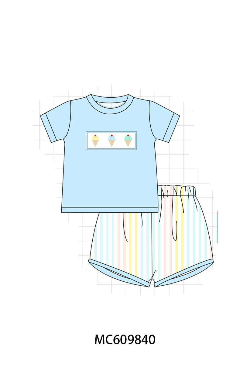 PO37: Multicolored Stripe Ice Cream Embroidery Collection (ETA March)