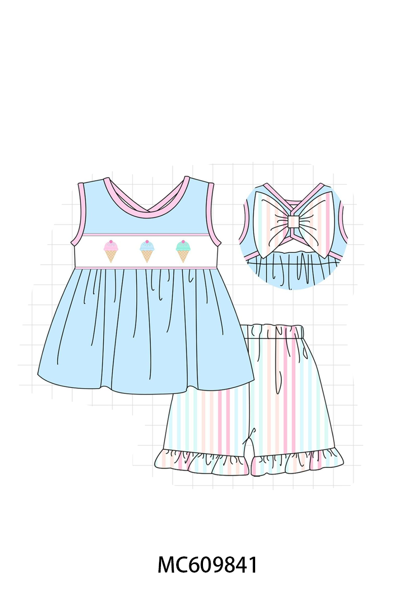 PO37: Multicolored Stripe Ice Cream Embroidery Collection (ETA March)