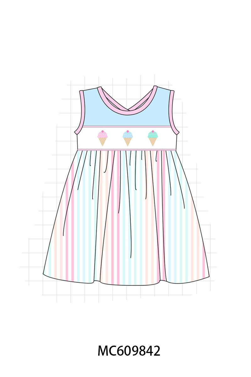 PO37: Multicolored Stripe Ice Cream Embroidery Collection (ETA March)