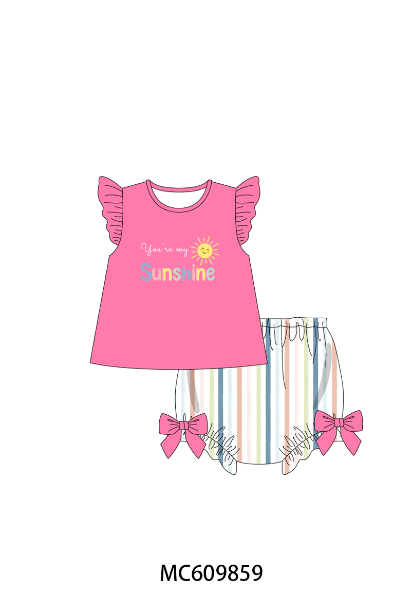 PO37: Pink You're My Sunshine Embroidery Stripe Collection (ETA March)