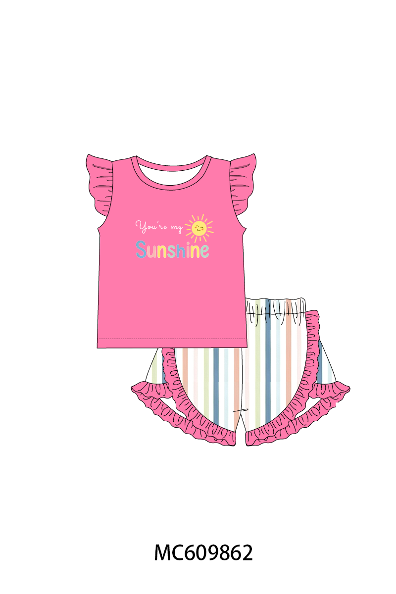 PO37: Pink You're My Sunshine Embroidery Stripe Collection (ETA March)