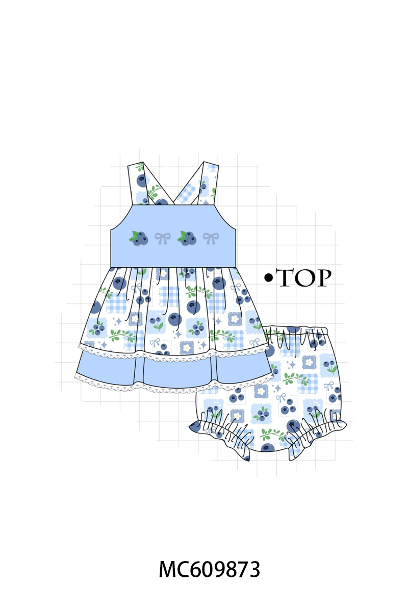 PO37: Blueberry Embroidery Ruffle Collection (ETA March)