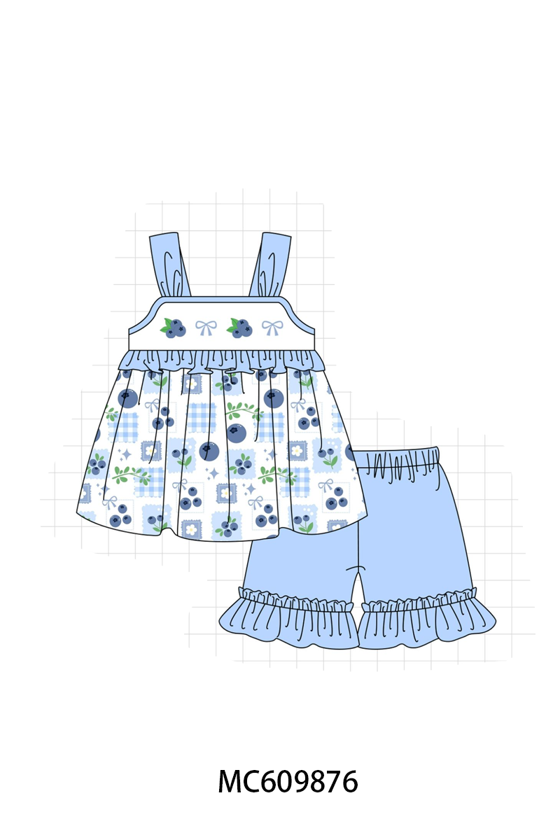 PO37: Blueberry Embroidery Ruffle Collection (ETA March)